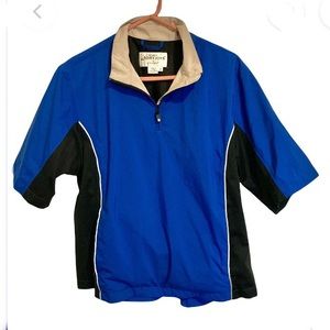 FootJoy Short Sleeve Half Zip Pullover Navy Blue- Medium